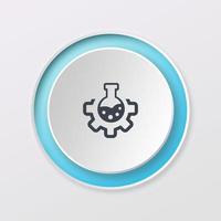 bouton de lecture icône de logo de conception numérique de génie chimique de couleur blanche