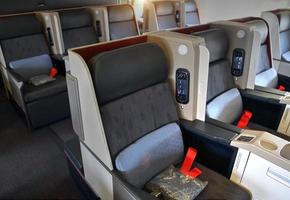 intérieurs d'avion, sièges de première classe photo