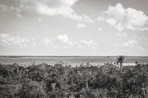 vue panoramique sur le lagon de muyil dans la jungle tropicale de l'incroyable mexique. photo