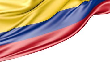 drapeau colombie isolé sur fond blanc, illustration 3d photo