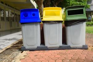 poubelles séparées par couleurs photo