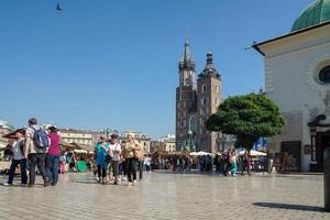 Cracovie, Pologne, 2014. place du marché principal photo