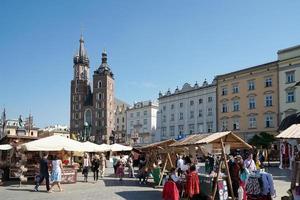 Cracovie, Pologne, 2014. place du marché principal photo