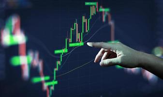 tableau de croissance des investissements dans l'indice de données de trading. concept de crypto-monnaie et de forex. photo