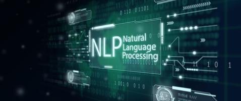 concept de technologie informatique cognitive de traitement du langage naturel pnl. photo