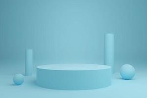 podium bleu complet 3d photo