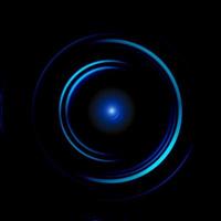 Circulaire bleu abstrait avec reflets oculaires sur fond noir photo