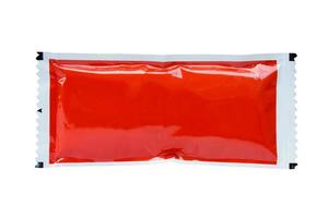 paquet de sachet de sauce tomate ketchup photo