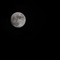 pleine lune dans le ciel sombre pendant la nuit, grande super lune dans le ciel photo