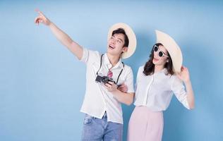 image de jeune couple asiatique voyage, vacances d'été photo
