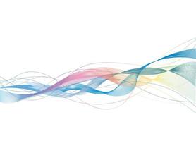 conception de fond de vague abstraite. fond d'art de ligne élégant avec des vagues brillantes colorées. ligne ondulée courbe sur fond blanc. photo