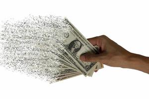 la propagation du dollar en papier-monnaie entre les mains, dépenser de l'argent photo