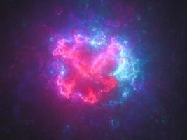 arrière-plan abstrait d'art fractal, évocateur d'astronomie et de nébuleuse. illustration fractale générée par ordinateur art nébuleuse rose bleu galaxie photo