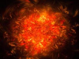 fond abstrait d'art fractal, évocateur de flammes de feu et de vague chaude. illustration fractale générée par ordinateur art thème de feu étincelant lourd. photo