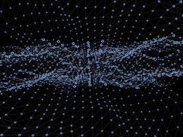 concept de réseau de chaînes de blocs technologie 3d, arrière-plan composé de lignes de cercle et de particules. rendu 3d. photo