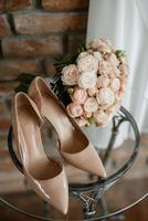 chaussures de mariage de la mariée, belle mode photo