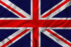 tissu texture ondulée drapeau national du royaume-uni. photo