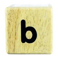 b lettres de texte écrites sur des cubes en bois photo