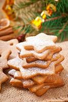 Biscuits de Noël faits maison saupoudrés de sucre en poudre photo