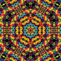 fond carré abstrait coloré. motif kaléidoscope de fleurs colorées. fond libre. photo