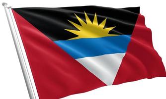 gros plan agitant le drapeau d'antigua et barbuda photo