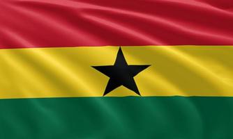 gros plan agitant le drapeau du ghana photo