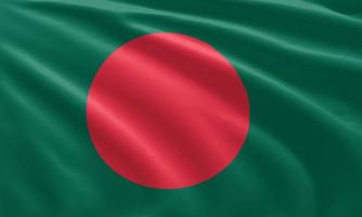 gros plan agitant le drapeau du bangladesh photo