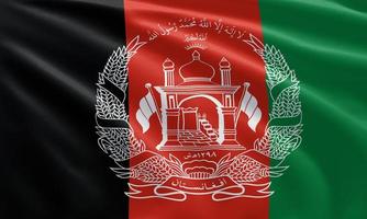 gros plan agitant le drapeau de l'afghanistan photo