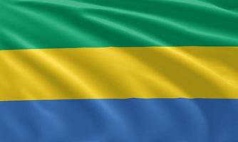 gros plan agitant le drapeau du gabon photo