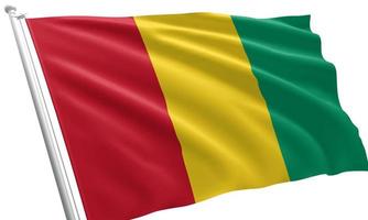 gros plan agitant le drapeau de la guinée photo
