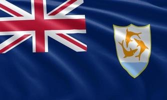 gros plan agitant le drapeau d'anguilla photo