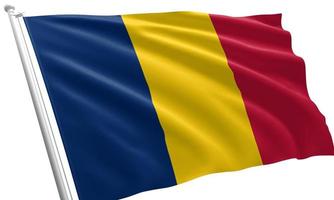 gros plan agitant le drapeau du tchad photo