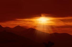 coucher de soleil doré spectaculaire photo