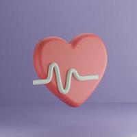 icône de fréquence cardiaque low poly dessin animé 3d photo