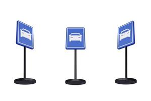 Illustration de rendu 3d des panneaux de signalisation des véhicules motorisés uniquement photo