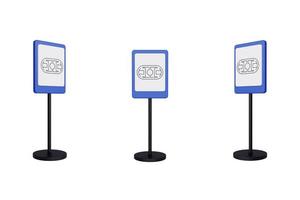 Rendu 3d illustration des panneaux de signalisation du stade photo