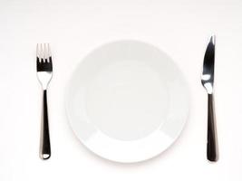 assiette, fourchette, couteau photo