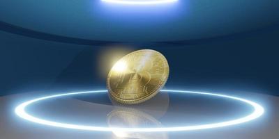 pièces de monnaie crypto-monnaie bitcoin horizon futuriste fond technologie toile de fond moderne abstrait illustration 3d photo