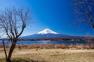 paysage magnifique paysage de la montagne fuji et du lac kawaguchi en avril. Japon. photo