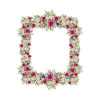 cadre floral, illustration élégante avec des fleurs, des feuilles et des branches utilisées dans diverses invitations, avec un espace pour mettre du texte. photo