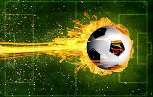 ballon de football en flammes de feu photo