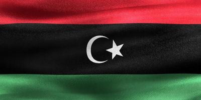 3d-illustration d'un drapeau de la libye - drapeau en tissu ondulant réaliste photo