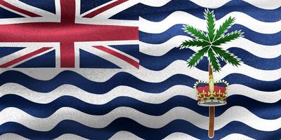 3d-illustration d'un drapeau britannique du territoire de l'océan indien - drapeau en tissu ondulant réaliste photo