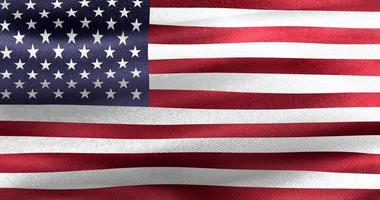 Illustration 3d d'un drapeau américain - drapeau en tissu ondulant réaliste photo