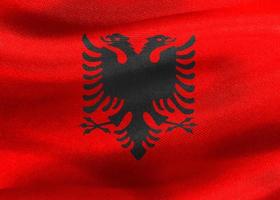 drapeau albanie - drapeau en tissu ondulant réaliste photo