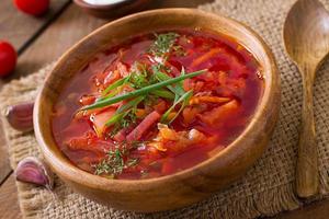 soupe de bortsch aux légumes russe ukrainienne traditionnelle
