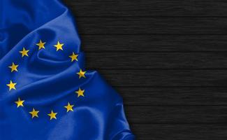 Gros plan de rendu 3d du drapeau de l'union européenne photo