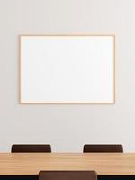affiche en bois horizontale minimaliste ou maquette de cadre photo sur le mur dans la salle de réunion du bureau.