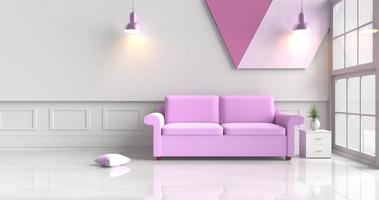 Déco salon avec canapé violet