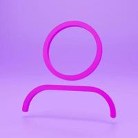 icône d'écran de création de compte rose isolée sur fond rose. notion de minimalisme. illustration 3d rendu 3d. photo